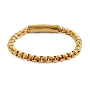Fancy Chain Bracelet in ION Plated Yellow Gold Stainless Steel 8.00 In