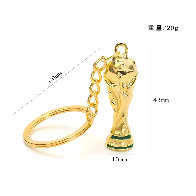 Soccer Trophy Keychain Set, Sports Fan Souvenir Accessories, Ideal Holiday Decor & Party Supplies for Celebrations