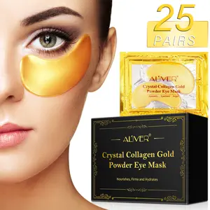 Aliver Under Eye Patches (25 Pairs) 24K Gold Eye Masks for Under-Eye Care Hydrating & Comfort Skincare for Men & Women