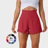Halara Super High Waisted Back Pocket & Side Hidden Pocket 2-in-1 Yoga Shorts 3", Summer Running Shorts for Women,  Sports Workout Shorts, Gym Outfit
