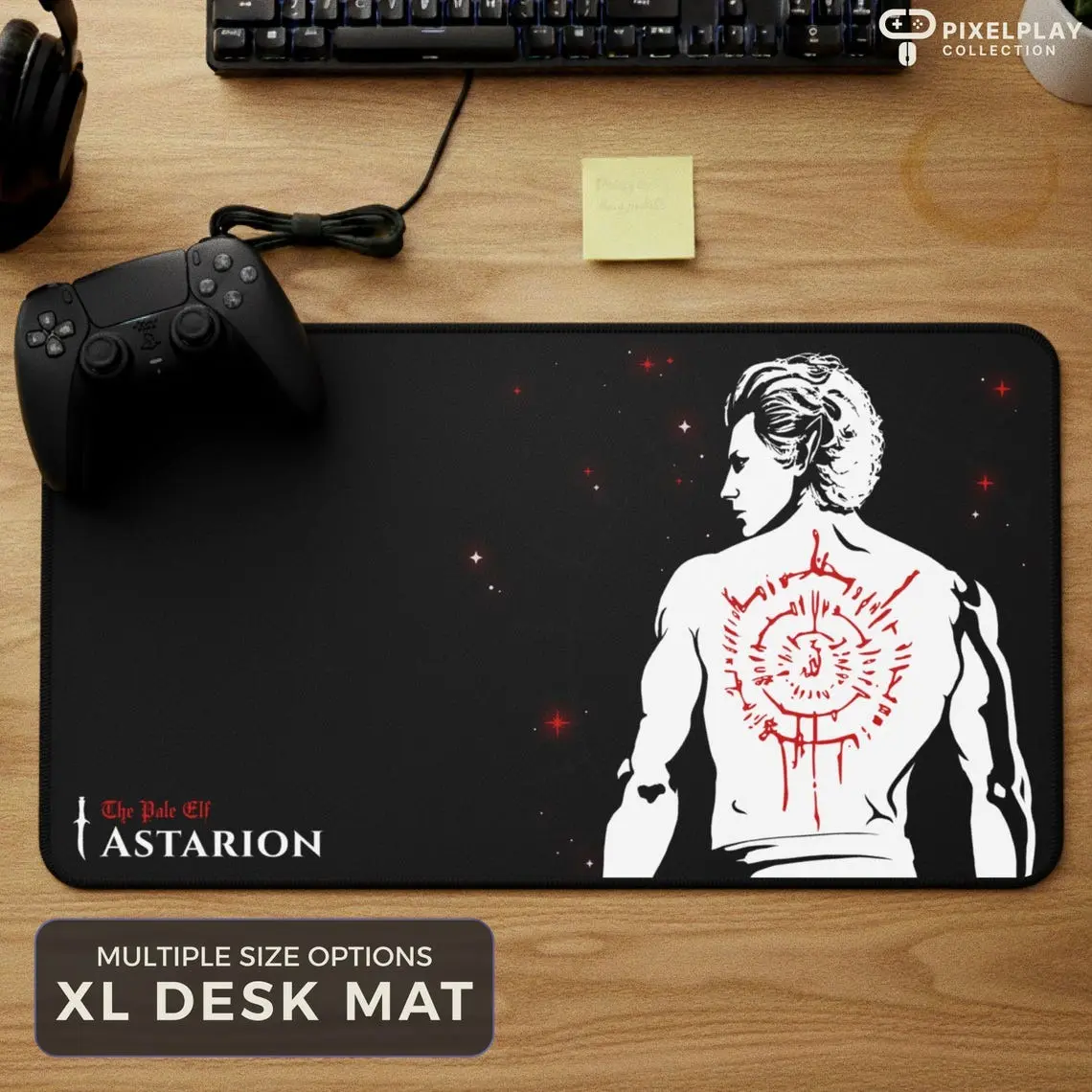 Astarion Mousepad, Baldurs Gate 3 Astarion Desk Mat, Gaming Mouse Pad Large