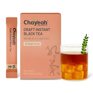 CHAYEAH, Craft Instant Black Tea, Unsweetened Black Tea Powder for Quick Hot & Cold Beverages, 100% Natural On-the-Go Premium Tea Crystals, Caffeinated (25 Single Serve Packets)