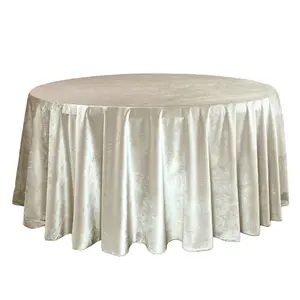 132 Inch Round Velvet Tablecloth Ivory