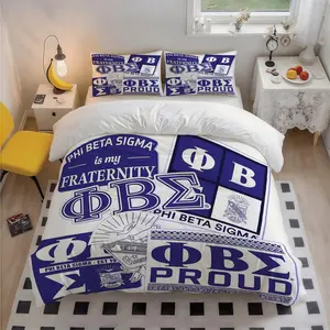 3pcs Phi Beta Sigma 1914 Patterned three-piece set, soft and comfortable bedding set, suitable for family bedroom and guest room, the best gift for family, friends and loved ones, suitable for bedroom, guest room, 1 Duvet Cover + 2 Pillowcases (No Insert)