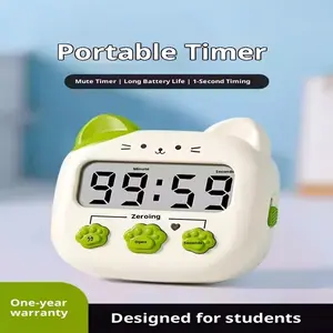 Student Timer for Homework, Digital Kitchen Timer, Electronic Countdown Kitchen Timer, Magnetic Silent Study Alarm, Home Time Management Device