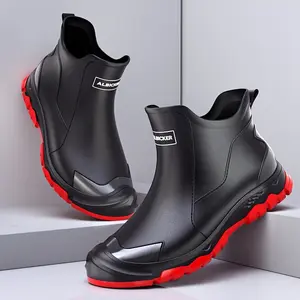 Men's Fashion Slip-on Rain Boots-Waterproof, Non-Slip, Durable for All Seasons