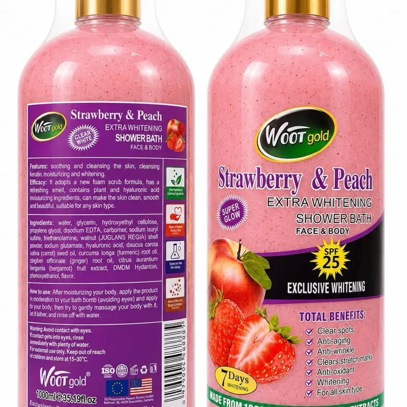 Shea Cocoa Rose Scent Antibacterial Body Wash, Daily Bath & Shower Cleanser with Moisturizing Benefits for Cosmetic Body Care