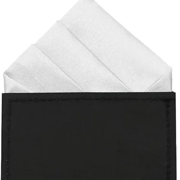 Pre-folded Male Pocket Squares in Satin Polyester, Peak Fold Design with 3.5cm Height for Suits & Formal Office Wear, Synthetic, 3.5Cm Peak Height, 6.7 Inches, Peak Shape