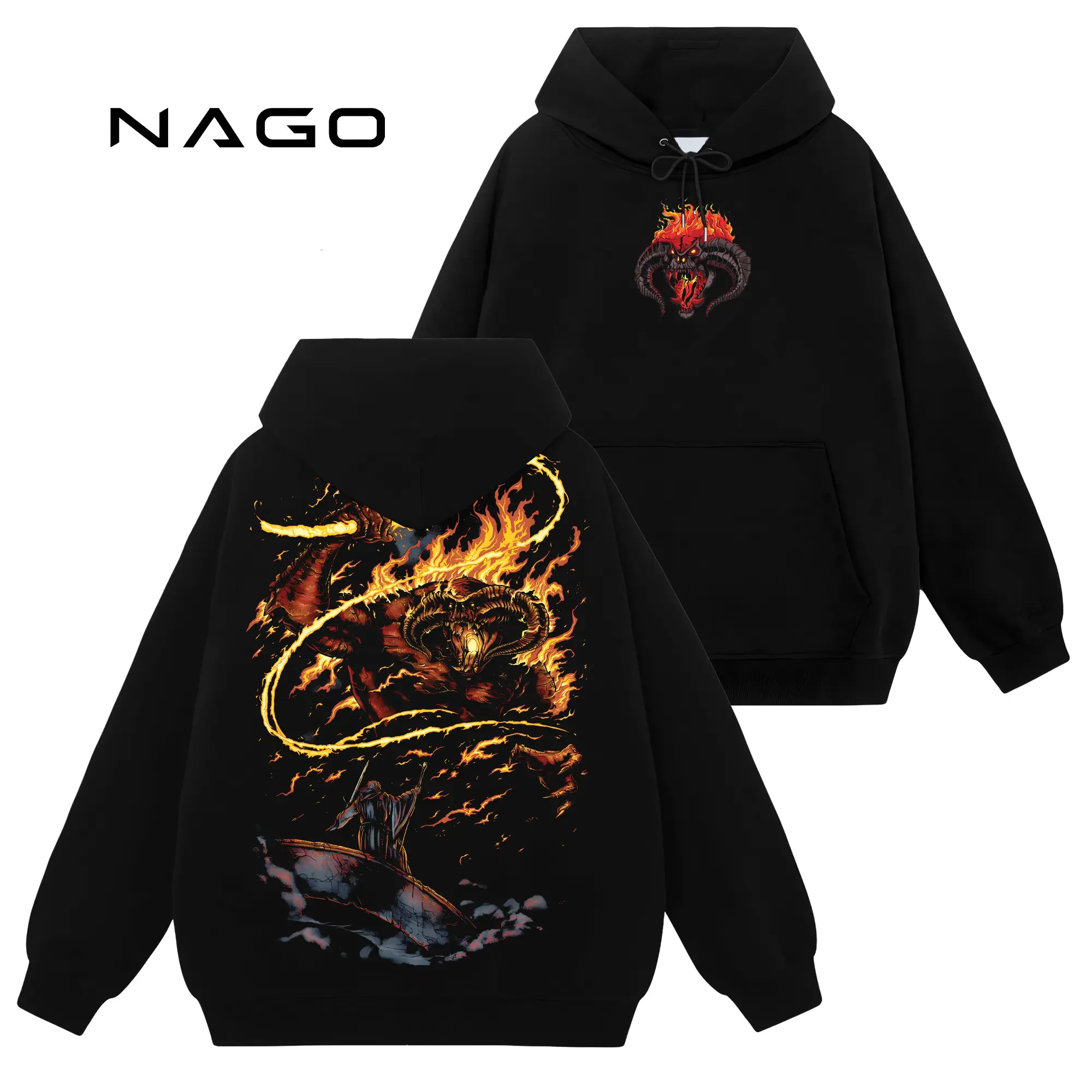 [Nago Shop] Limited Gandalf vs Balrog LOTR #582 Unisex Cotton TShirt Sweatshirt Hoodie Top, Retro 90s Y2K Graphic Seamless Basic Casual Everyday Streetwear Tops, Gift For Comics