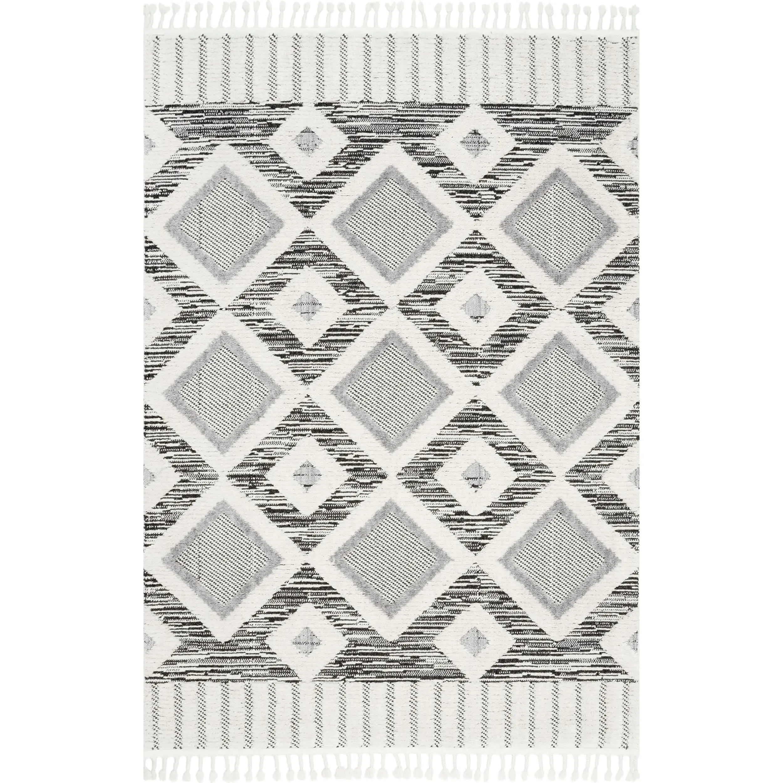 Journey Shaggy Checkered Tiles Tassel Area Rug Journey Shaggy Checkered Tiles Tassel Area Rug