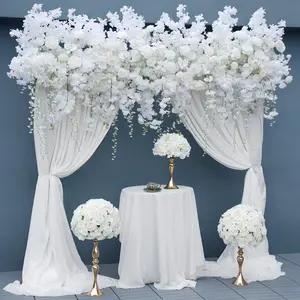 S-A7568 White Rose Cherry Blossom Hang Wisteria Wedding Floral Arrangement