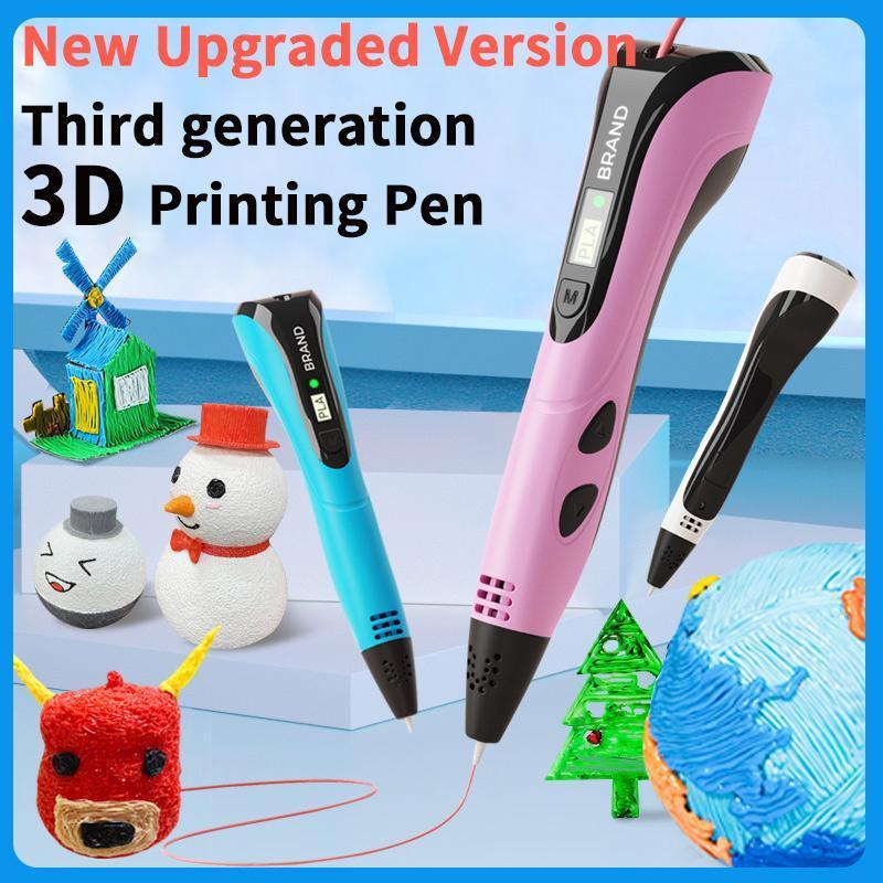 Children's gifts, children's toys Colorful USB-C Charging 3D Printing Pen - Third Generation Professional 3D Pen for Kids - Latest Upgraded Version with Stable Design for Puzzle & DIY Drawing