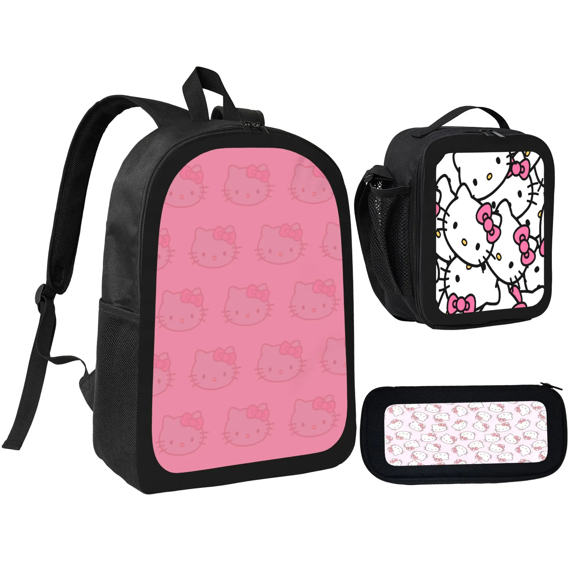 Kitty Cat Backpack Anime School Bag with Laptop Compartment for Outdoor Travel and Sports