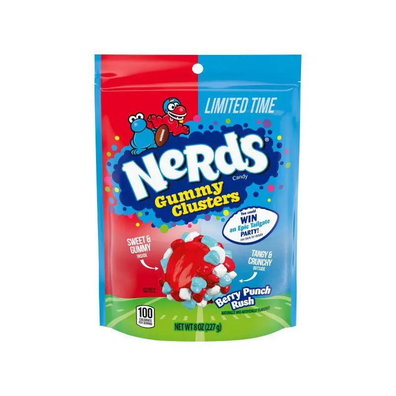 NERDS Gummy Clusters Berry Punch Rush, 8 oz | 6-Pack Case
