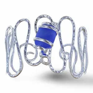 Cultured Sea Glass Cuff Bracelet - Cobalt Blue