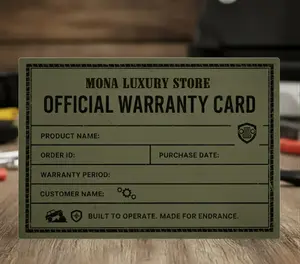 OFFICIAL WARRANTY CARD by MONA LUXURY