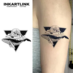 INKARTLINK Tattoo Tech, 2 Sheets Semi-Permanent Temporary Tattoos, Sea Wave, Adult Art Design,Lasts 1-2 Weeks, Waterproof, Realistic Look, No Adhesive, No Reflection,For Man And Woman,Ideal for Swimming, Party