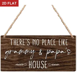Grammy and Papa's House Hanging Wooden Signs, Grandma Grandpa Gifts, Grandparents House Decor, There's No Place like Grammy and Papa's House Hanging Plaque   11.8x5.9 In