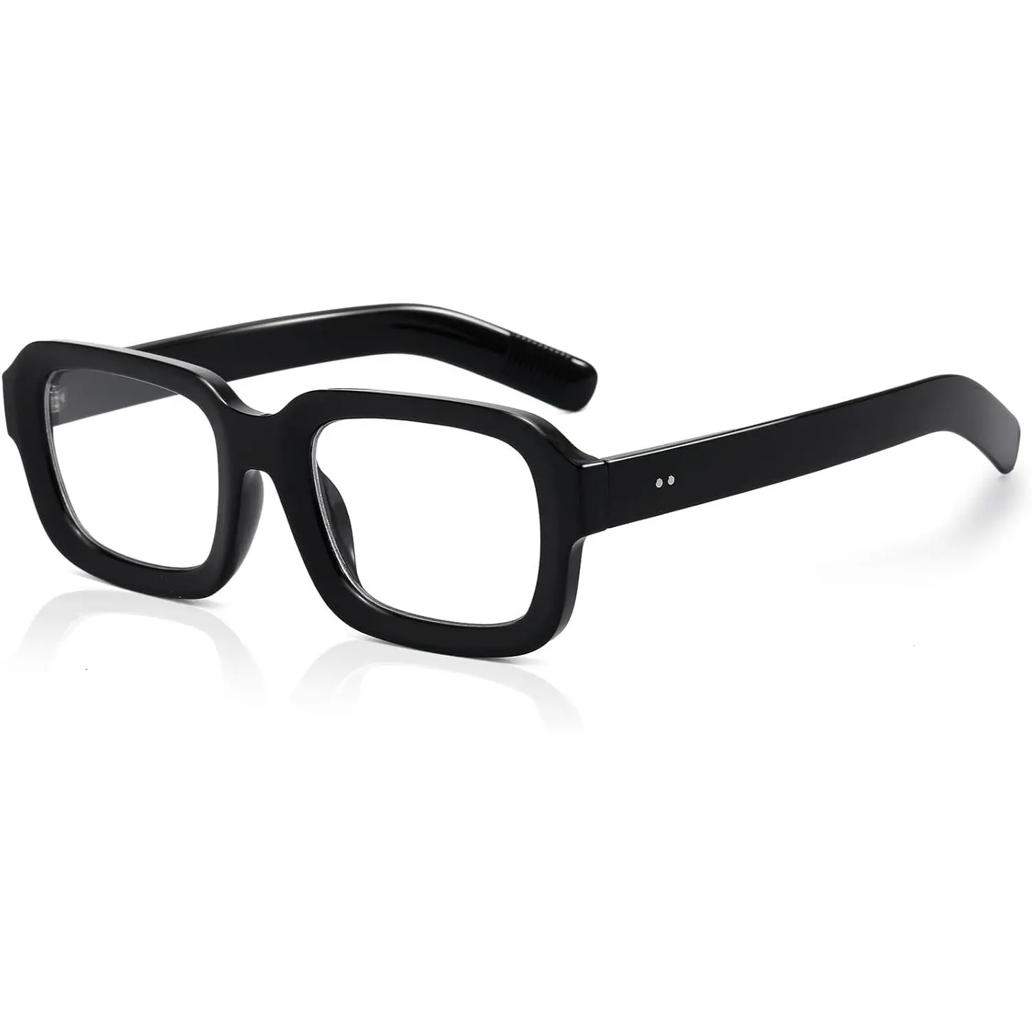 Retro Square Glasses for Women Men Thick Rectangle Blue Light Glasses Chunky Eyeglasses 90s Style