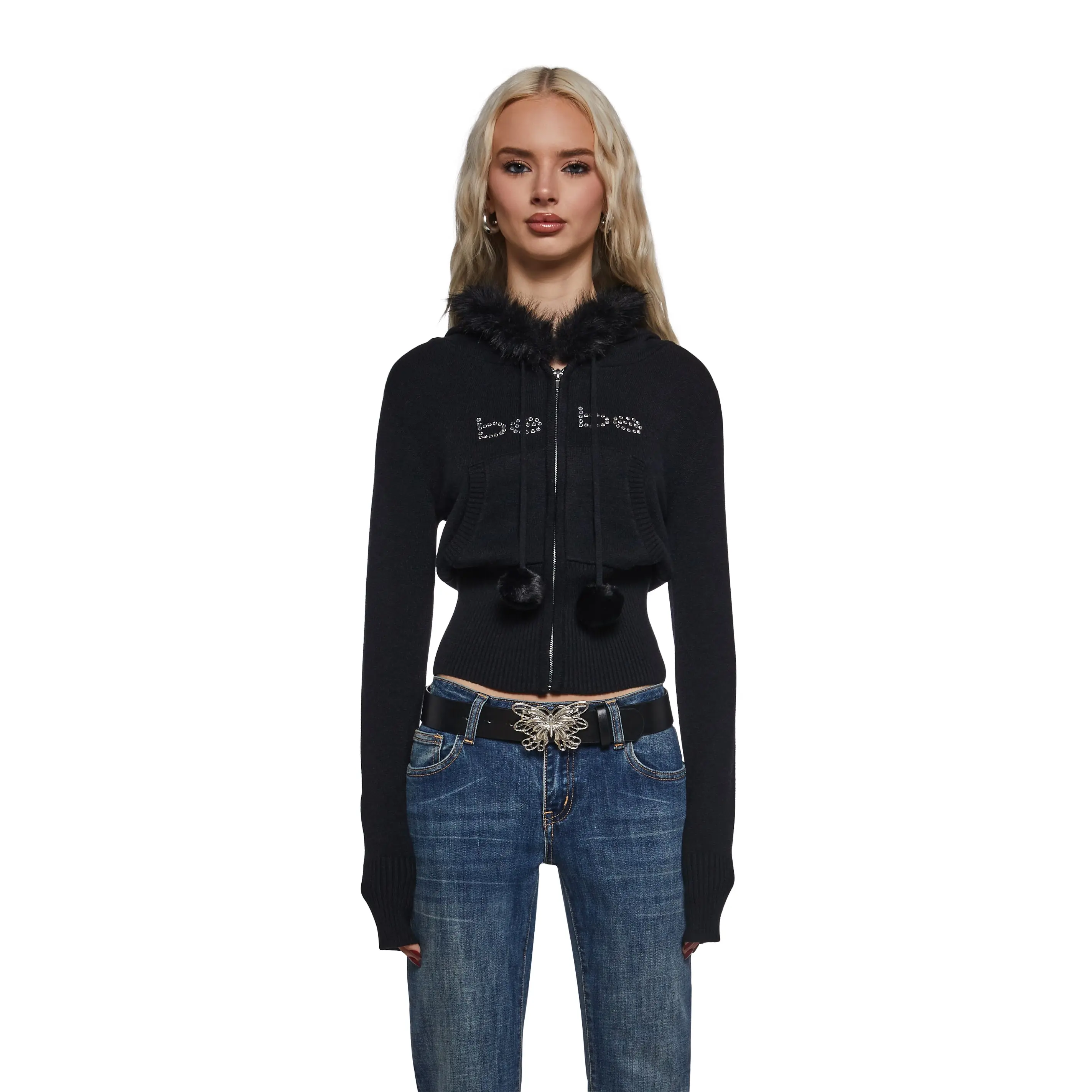 Logo Hoodie With Faux Fur Trim