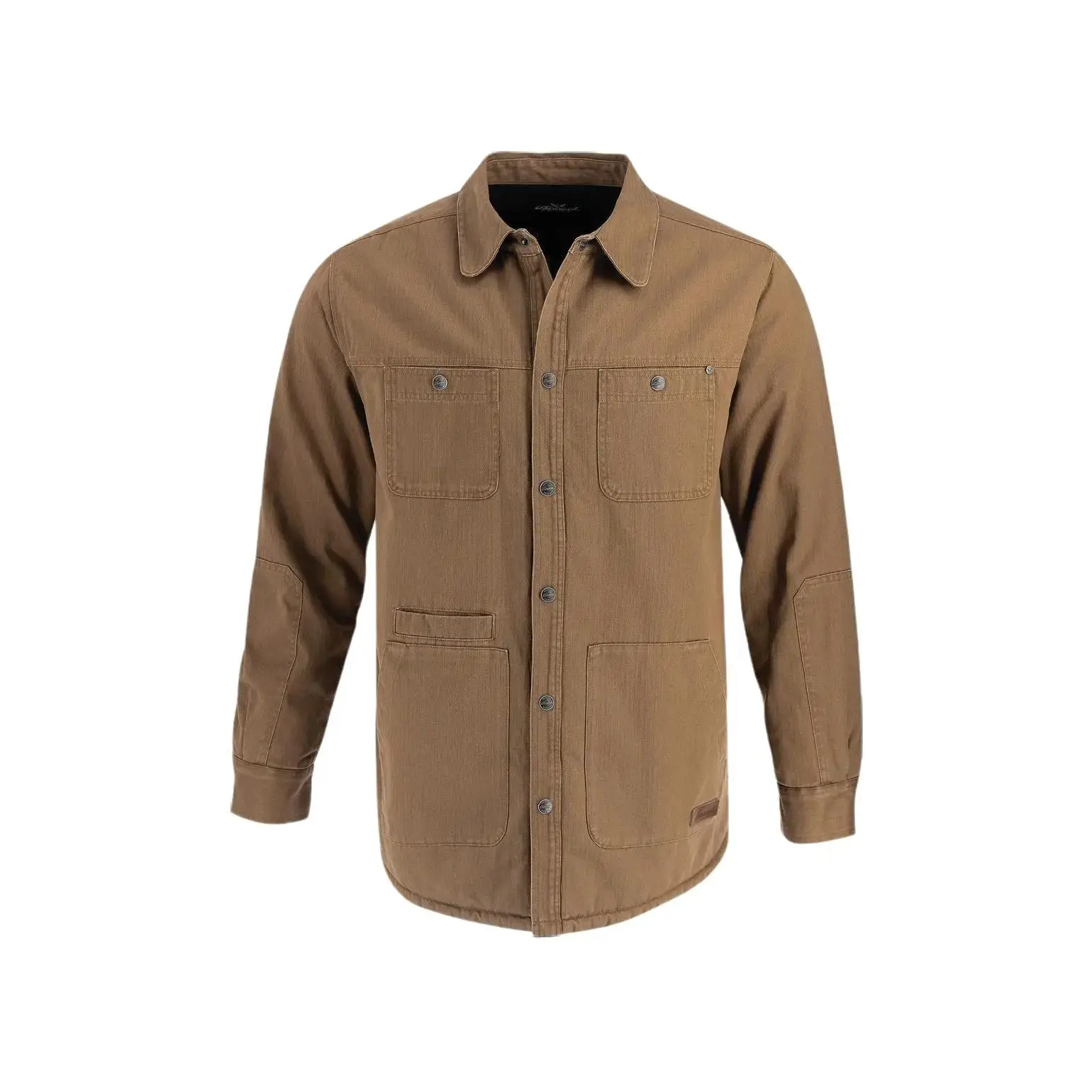 Thorogood Men's Casual Herringbone Utility Shirt Jacket, Long Sleeve Cotton Twill Top with Quilted Lining, Tops