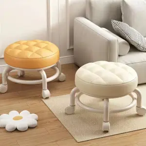 360° Swivel Universal Wheel Rolling Stool, Chair with wheels, Thickened Round Low Stool for Home and Dormitory Super Portable Smooth Rollers Suitable for Dormitories, Kitchen, Children's Play Area, Living Room Footrest, Bathroom Footstool