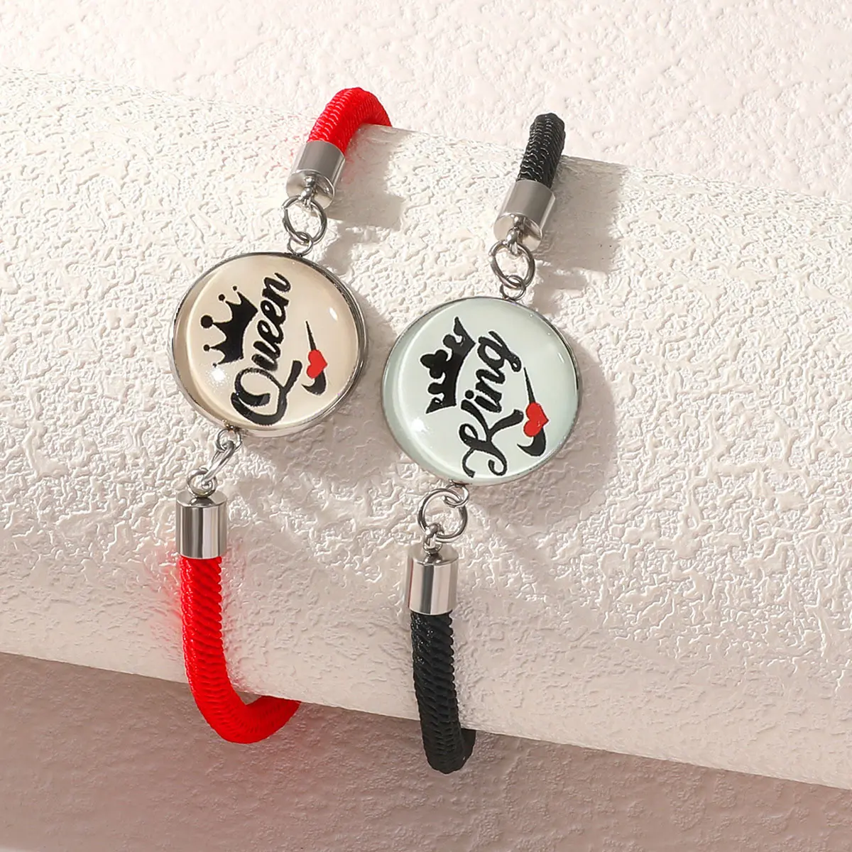 Luminous Crown King Queen Red Black Rope