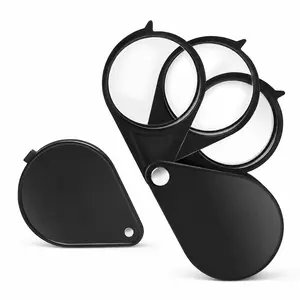 Portable 15X Magnifying Glass with 30mm Optical Glass Lens, 3 HD Foldable Lenses, ABS Frame Magnifier for Reading Fine Print & Books