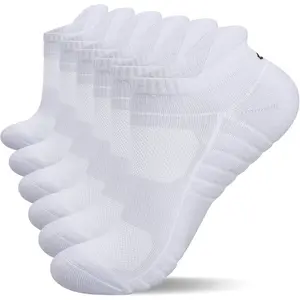 Athletic Running Ankle Socks, Low Cut Cushioned Anti-Blister Tab Sports Socks Men Women 6Pairs