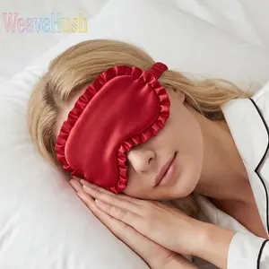2026 Luxury High-Quality Sleep Eye Mask, Comfortable Wooden Ear Edging Design, Cute Feminine Aesthetic Style, Light Blocking Soft Imitation Silk Blindfold, Skin-Friendly Breathable Fabric, Zero Pressure Eye Cover for Deep Sleep, Travel, Nap & Nighttime Re