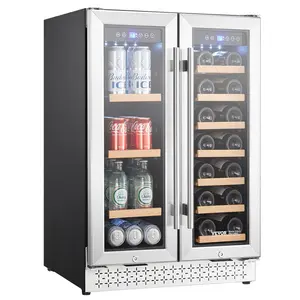 VEVOR Wine and Beverage Refrigerator 24 in Dual Zone Wine Cooler with Glass DoorsSummervibes