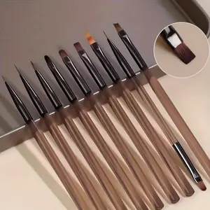 Japanese Nail Brush Set, 9-Piece Kit for Manicure and Pedicure, Perfect for DIY Beauty Care at Home, Essential Salon Tools, Nail Art Accessories