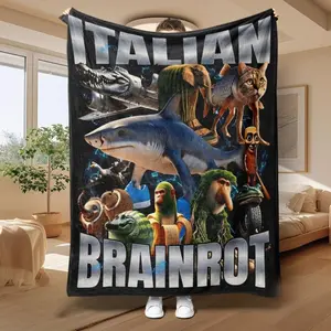Tropical Fantasy Animal Blanket Anime Mountain Sea Classic Design Soft Warm Blanket For Home Sofa Bedroom Dorm Couch Office Car Travel Bed Room Decor All Season Men Women and Gift Kids Birthday Gift