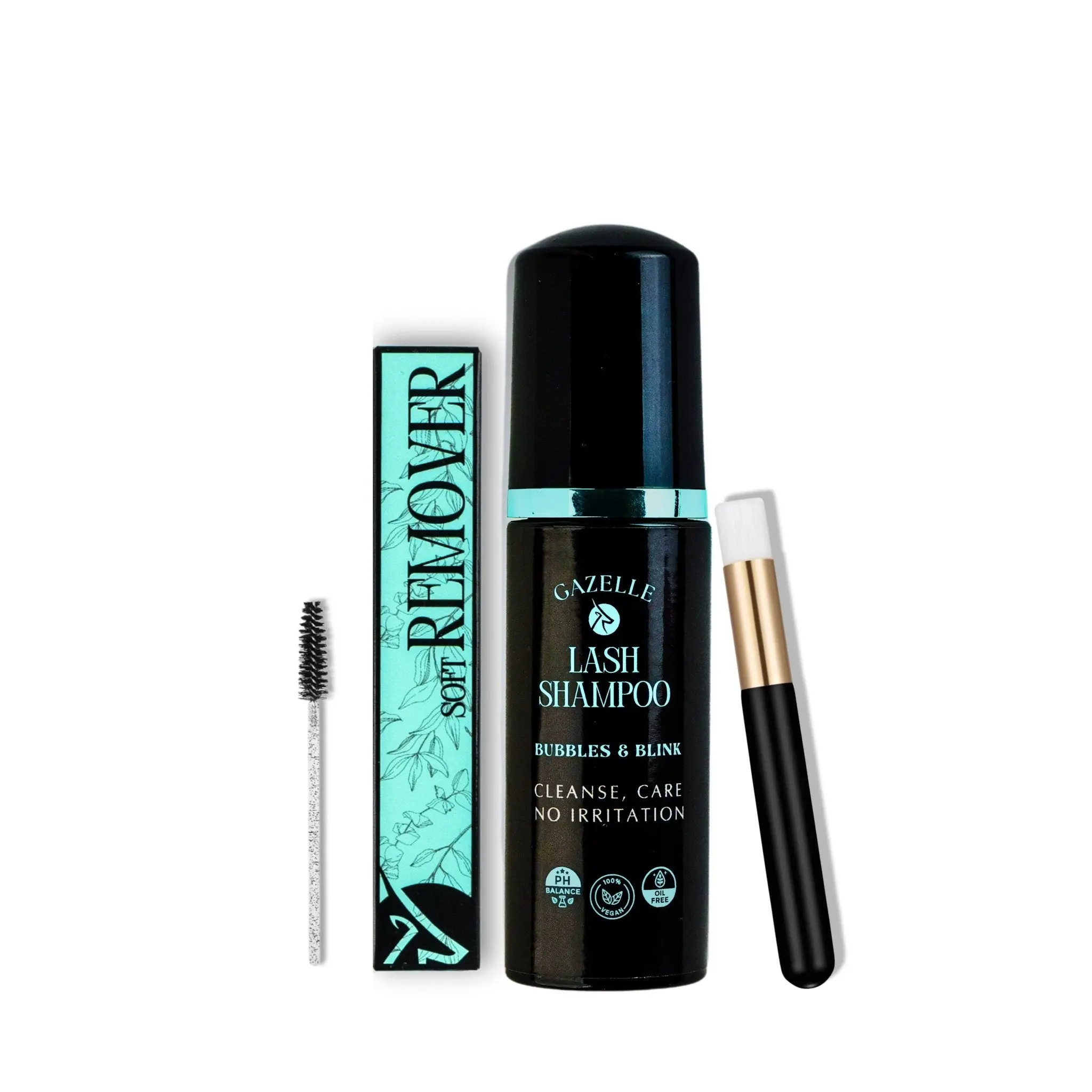 Remove N Refresh Kit – Plant-Based Lash Remover & Shampoo for DIY Lashes, Lash Extension Care, Soft Touch Remover & Lash Shampoo, Eyelash Brush Set, Clean and Refresh Lashes at Home, Lash Aftercare Kit, Eyelash Care Routine, Safe for Sensitive Eyes
