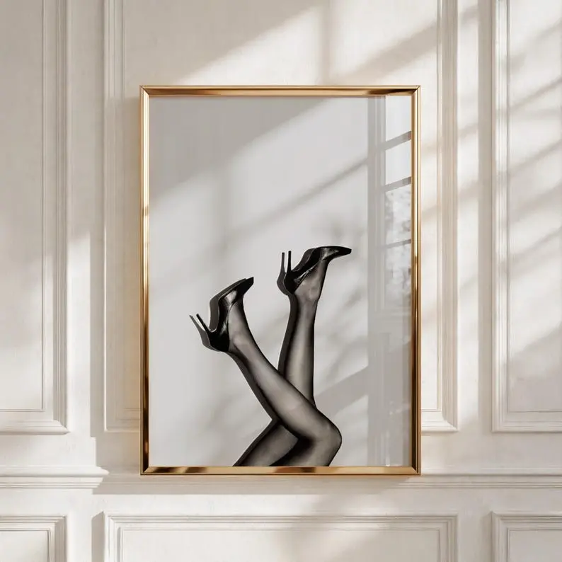 High Heels Poster | Fashion Wall Art | Luxury Shoe Print | Chic Boutique Decor | Minimalist Fashion Poster | Glam Gift Sage