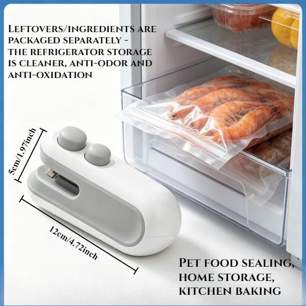 2 pcs USB-C Rechargeable Mini Bag Sealer, 2 in 1 Heat Sealer & Cutter for Food Storage, Prevents moisture and odor transfer,Portable Plastic Bag Sealer for Chips, Snacks, Freshness,And for outdoor use, camping, home, pet snacks, kitchen baking, etc.