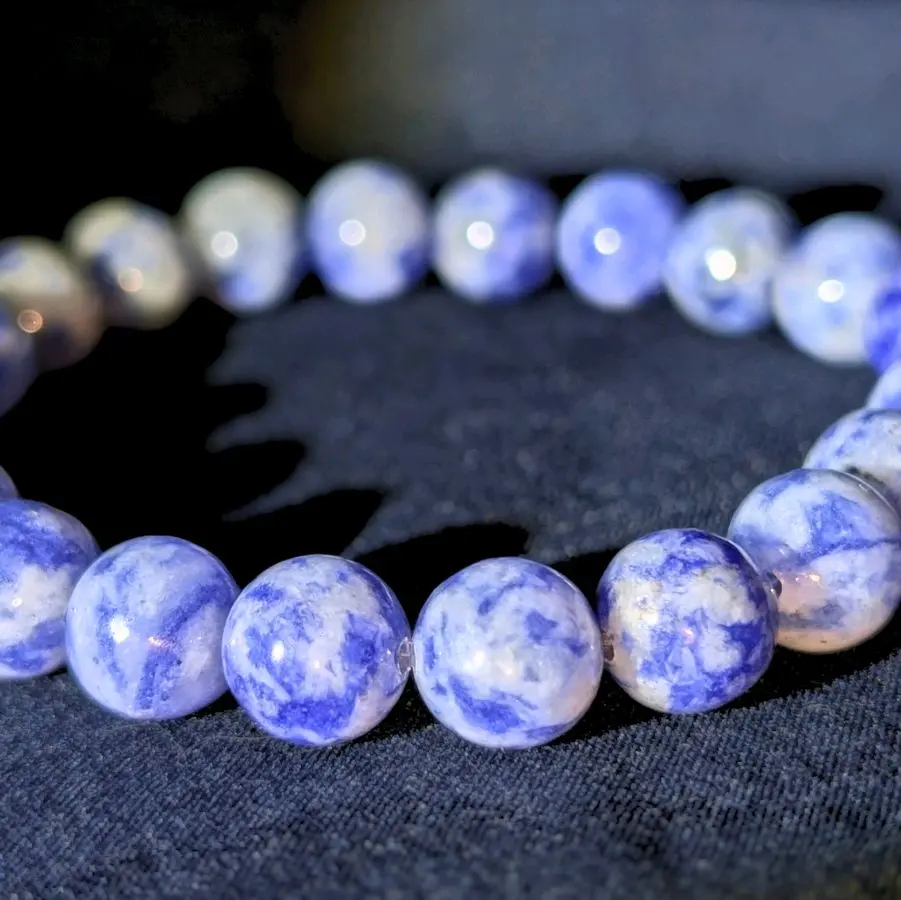 Natural Sodalite High Quality Crystal Bracelet for Intuition Clarity & Communication Zodiac Spiritual Gemstone  Manifestation Bead Jewelry Aura  Shielding