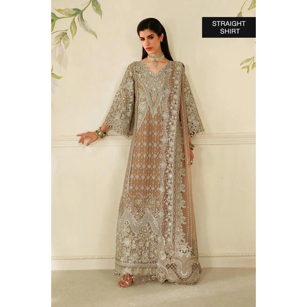 Baroque - CH14-08 Three Piece Embroidered Chiffon