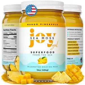 Joy Sea Moss Gel 16 oz Mango Pineapple Superfood Rich in Vitamins Minerals Made in USA Nutritional Supplement