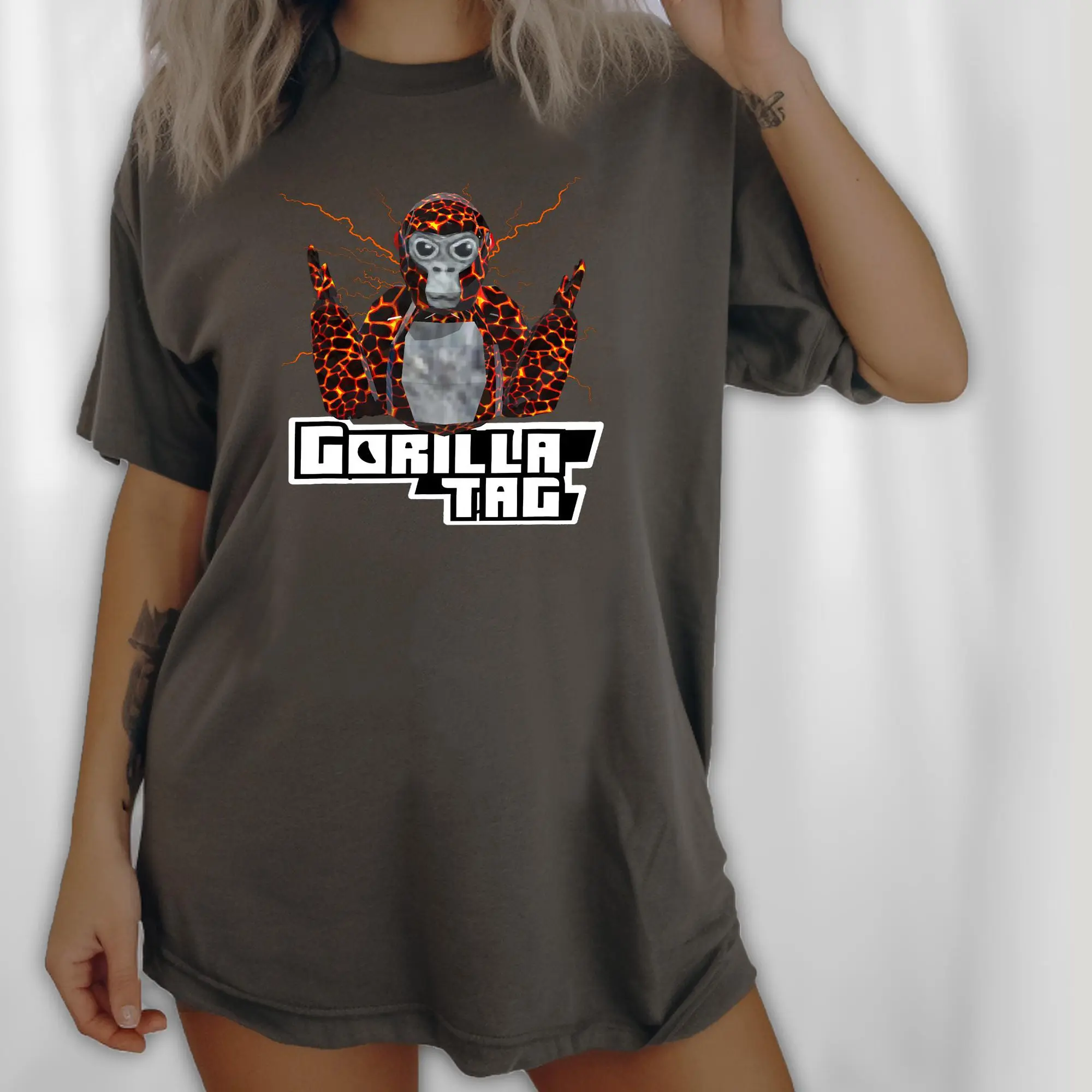 Funny Gorilla Tag Mech Shirt, Monke Vr Gamer For Kids, Adult T-Shirt, Funny Shirt, Crewneck Tee, Graphic Tee, Funny Tshirt