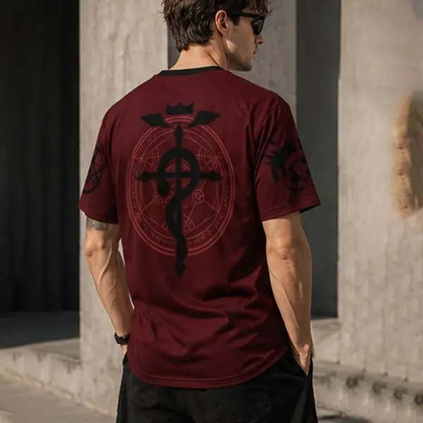 Fullmetal Alchemist All Over Print T-Shirt, Alchemist Anime Graphic Tee, Full Print Casual Shirt