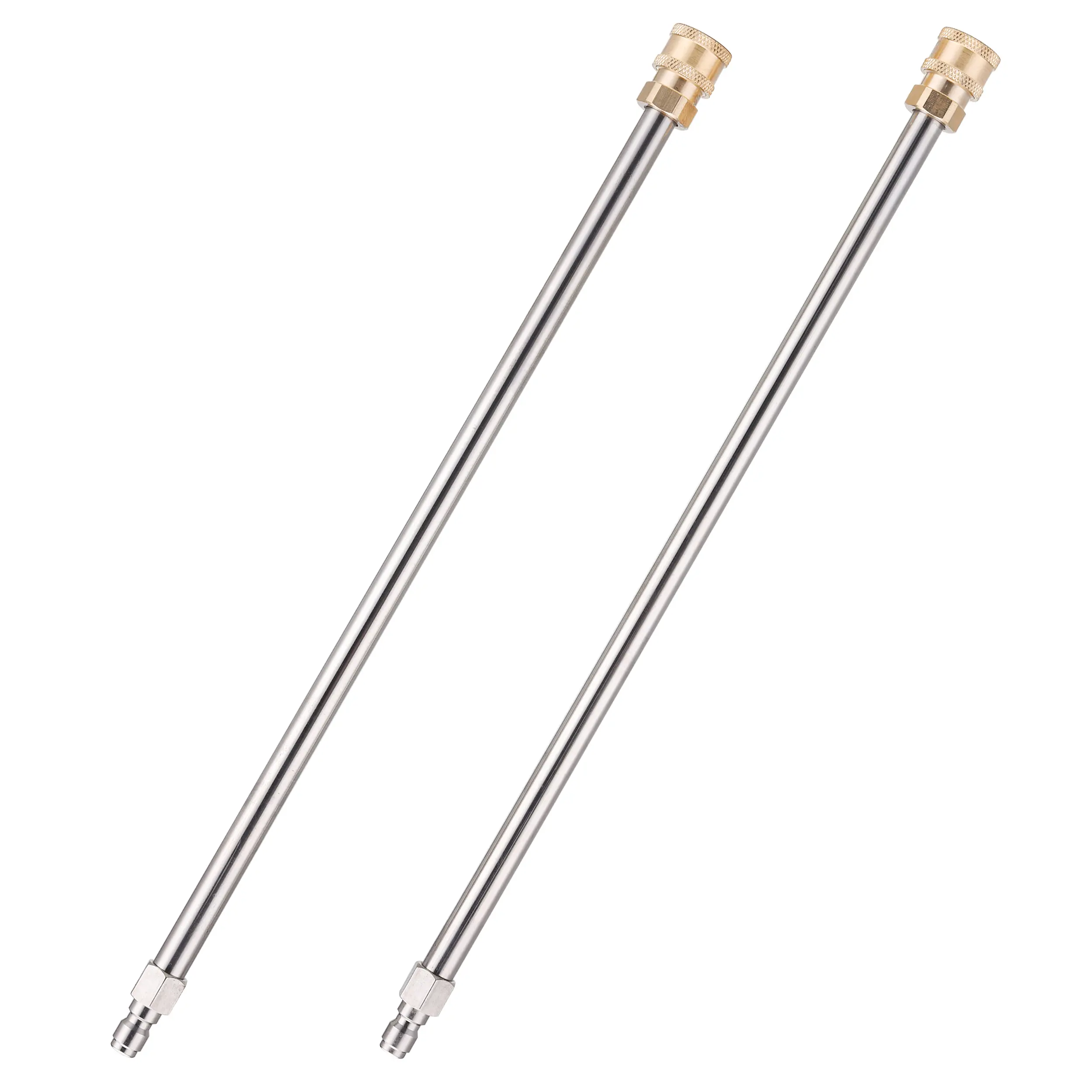 JOEJET 2-Count 17 in Stainless Steel Pressure Washer Extension Wand, 1/4 in Quick Connect Accessory, 4000 PSI for Driveway Cleaning, Car Washing