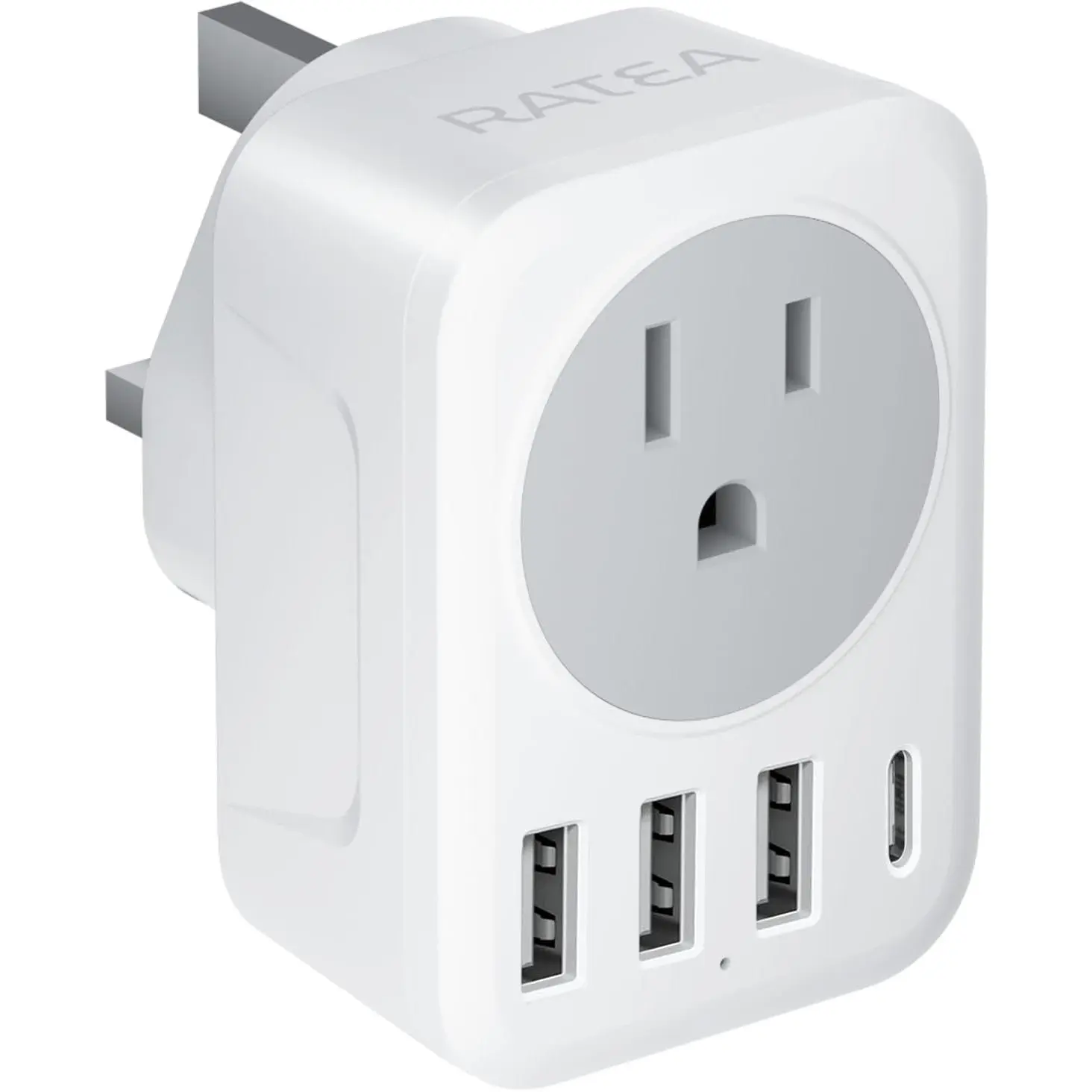 UK Ireland Travel Plug Adapter,  Type G Power Adaptor with 3 USB-A, 1 USB-C Outlet Charger for  to Scotland London England  Irish Kenya Dubai Qatar HongKong Plug Converter