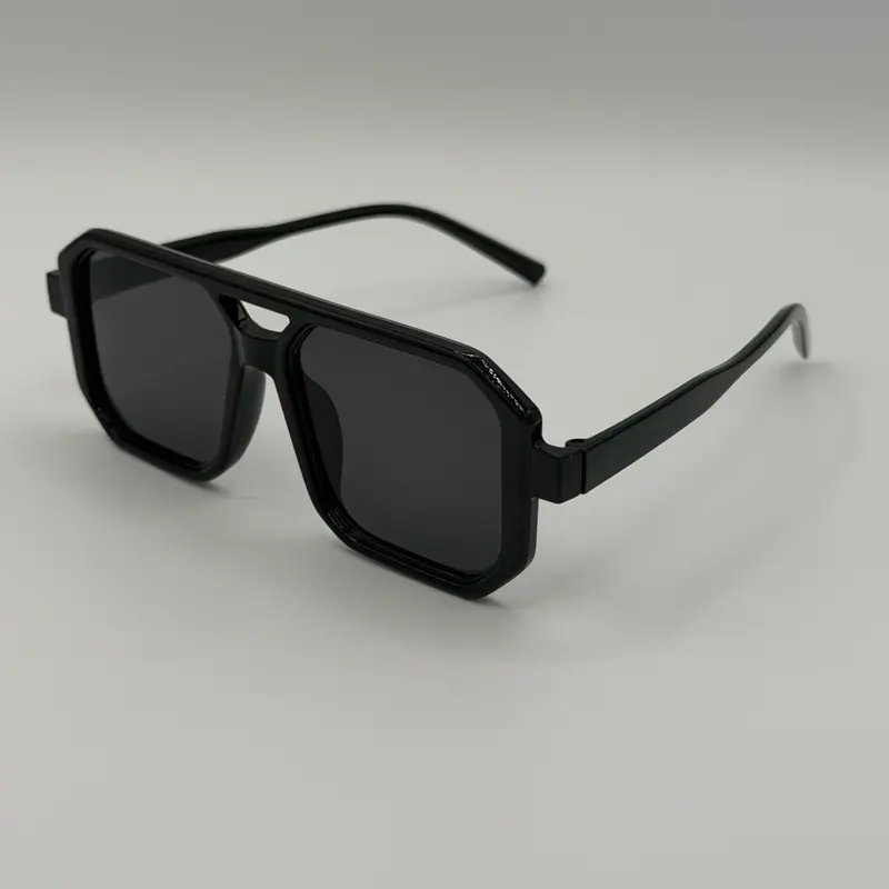 Sleek Black Square Sunglasses with Dark Lenses Amazon.com: Matte Black Thick Square Frame Sunglasses for  main image 3