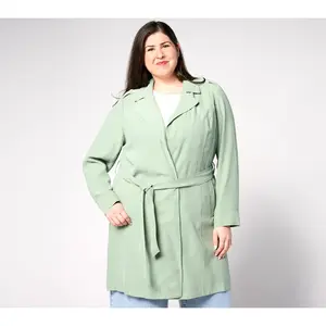 BEAUTIFUL by Lawrence Zarian Regular Drapey Belted Trench Coat
