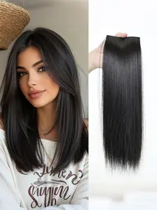 Thick Hair Extension Clip In To Add Volume For Thinning Hair, Invisible Hair Clip, Synthetic Extensions Short Straight Hair Patch Suitable For Thin Hair