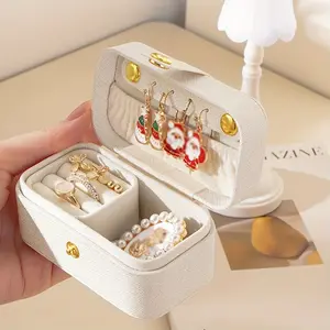 1pc Mini Rectangular Jewelry Box with Snap Closure - Minimalist Contemporary Travel-Friendly Storage Case Suitable for Earrings, Rings, Necklaces - Compact Gift Box (Christmas/Holiday), Jewelry Boxes