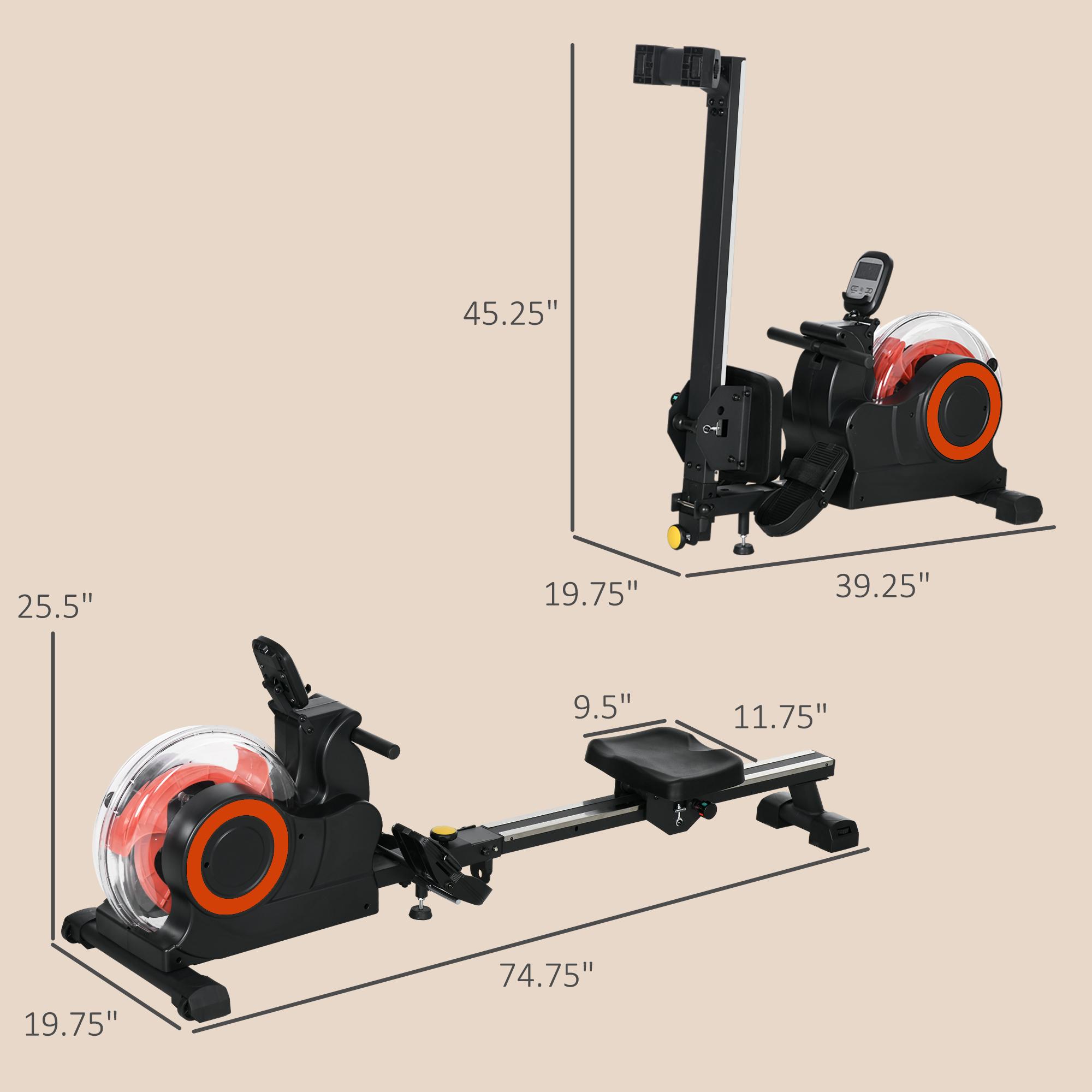 SAVEYOUR Viral Foldable Water Rowing Machine | Adjustable Resistance Home Cardio Trainer | LCD Monitor + Tablet Holder | Red Fitness Gear for GymTok