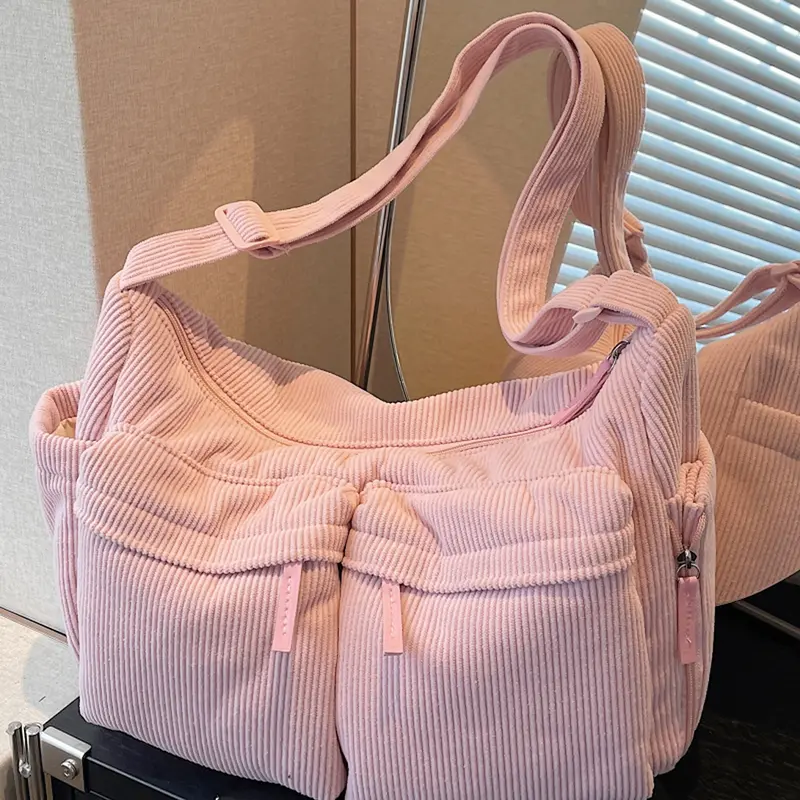 Niche Design Crescent Shoulder Bag, Double Front Pockets with Large Capacity Underarm Shoulder Bag, Casual Versatile, Beige Crossbody Bag, Underarm Shoulder Purse, Suitable for Daily Travel, Shopping, Casual Fashion Bag