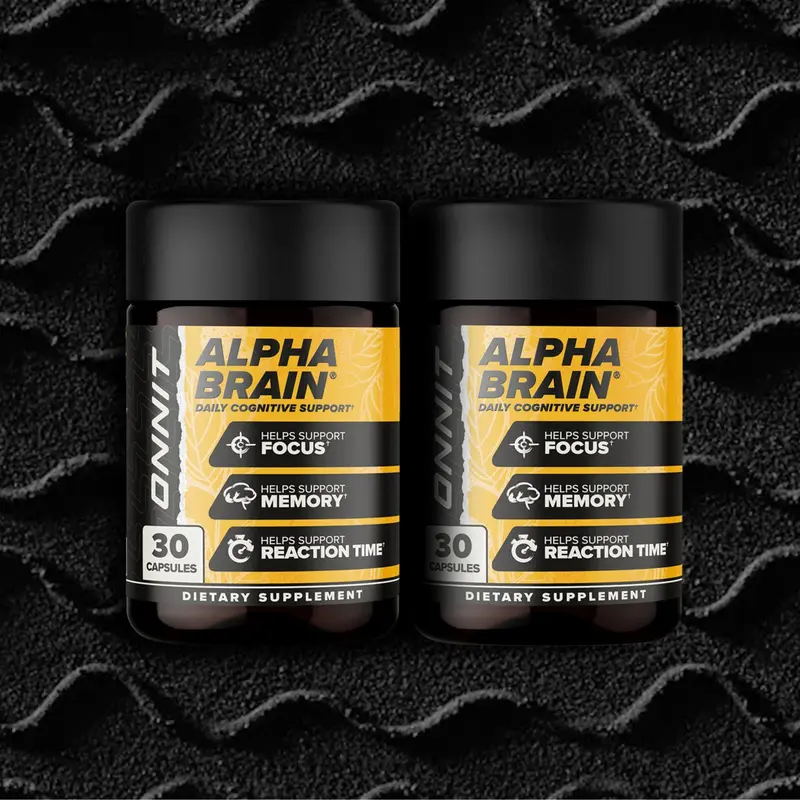 ONNIT Alpha Brain - 2 x 30ct (One Month Supply) - Premium Nootropic Brain Supplement for Men & Women - Caffeine-Free Focus Capsules for Concentration & Memory Support - Cat's Claw, Bacopa, Oat Straw